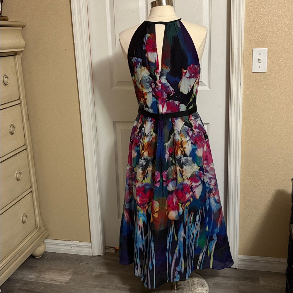 Kay Unger Floral Halter Dress Size 12 - Picture 3 of 7